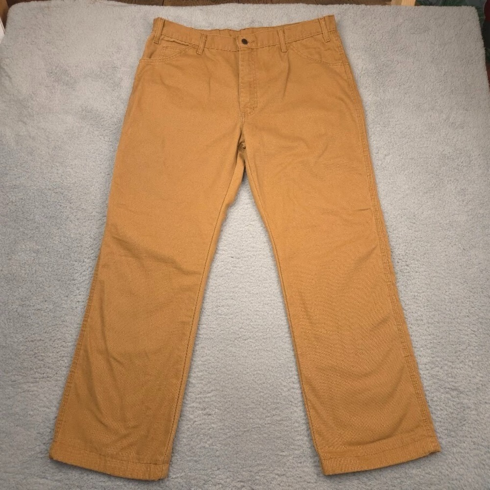 Dickies Duck Canvas Carpenter Pants Mens 36x34 Fits 39x32 Brown Workwear